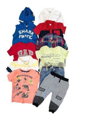 Boys Bundle of Clothes 10 Pieces Mixed Brand Multicolor Size 2T Pre-owned